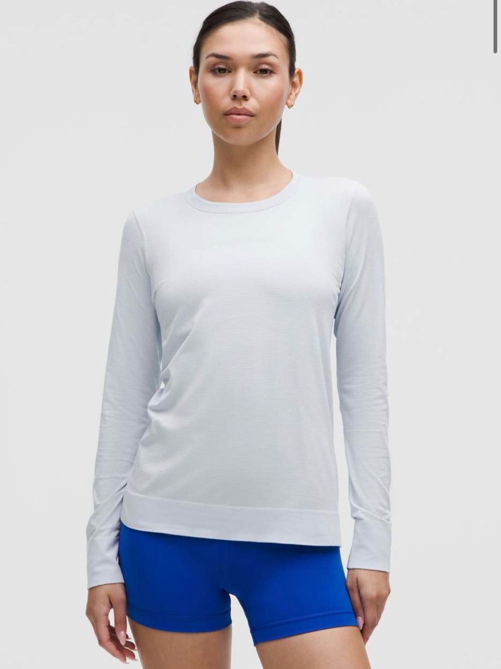 Lululemon Swiftly Relaxed Long-Sleeve Shirt Hip Length Size 4 Starch Blue